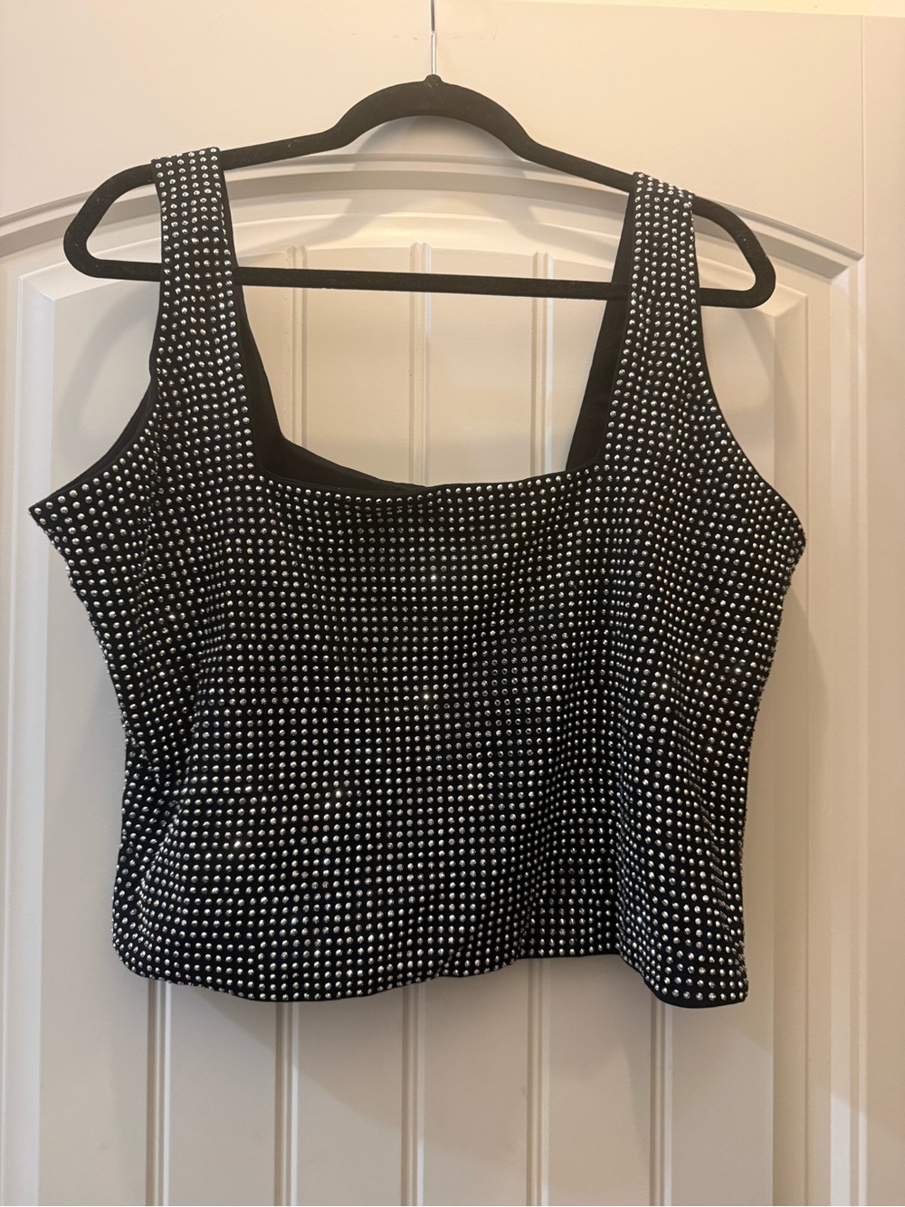 Good American Crystal embellished tank top